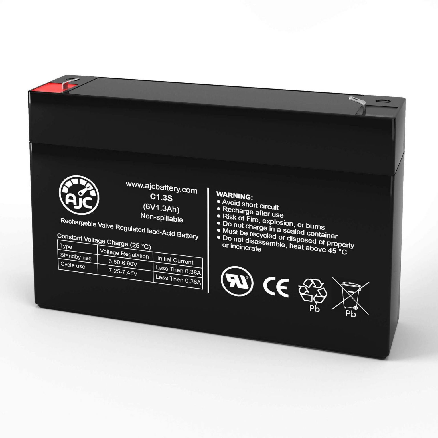 AJC 12V 5Ah - F2 Terminal - Sealed Lead Acid - AGM - VRLA Battery ...