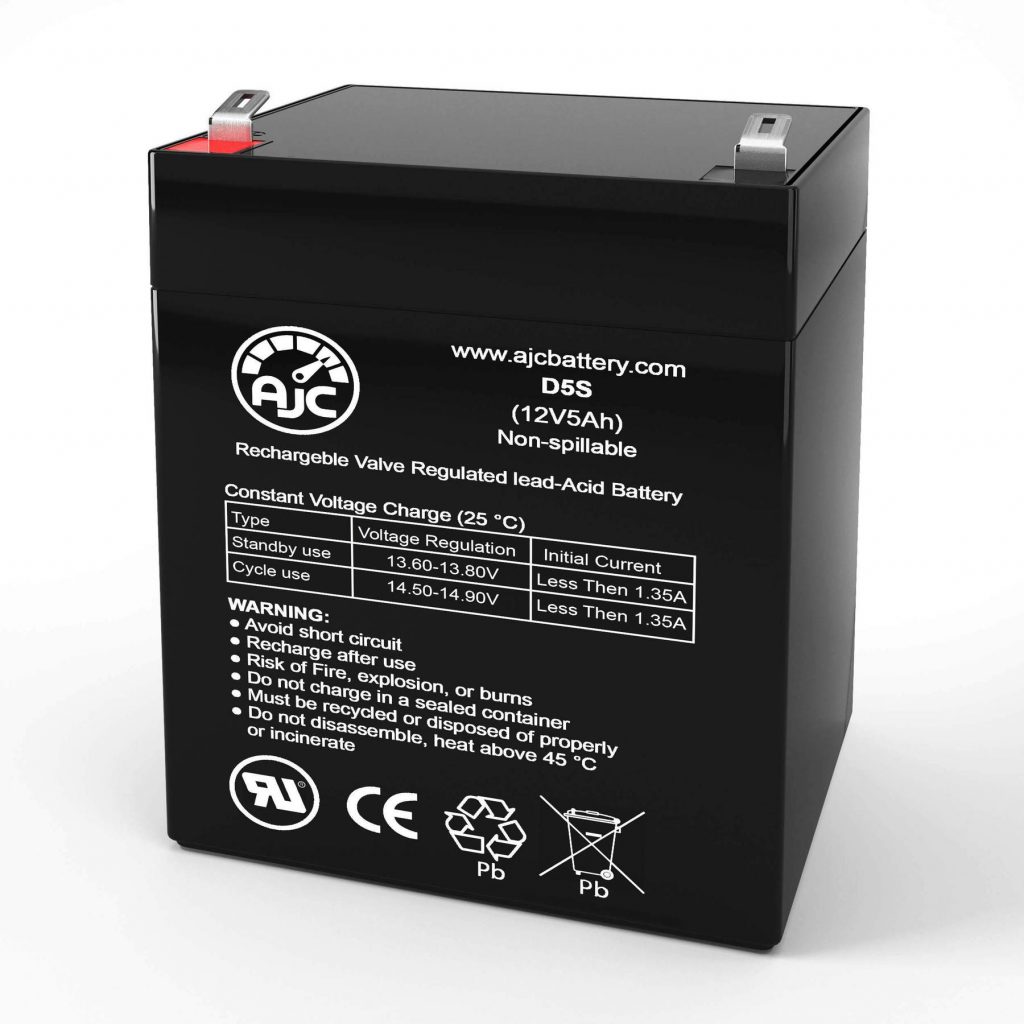 AJC 12V 5Ah - F2 Terminal - Sealed Lead Acid - AGM - VRLA Battery ...